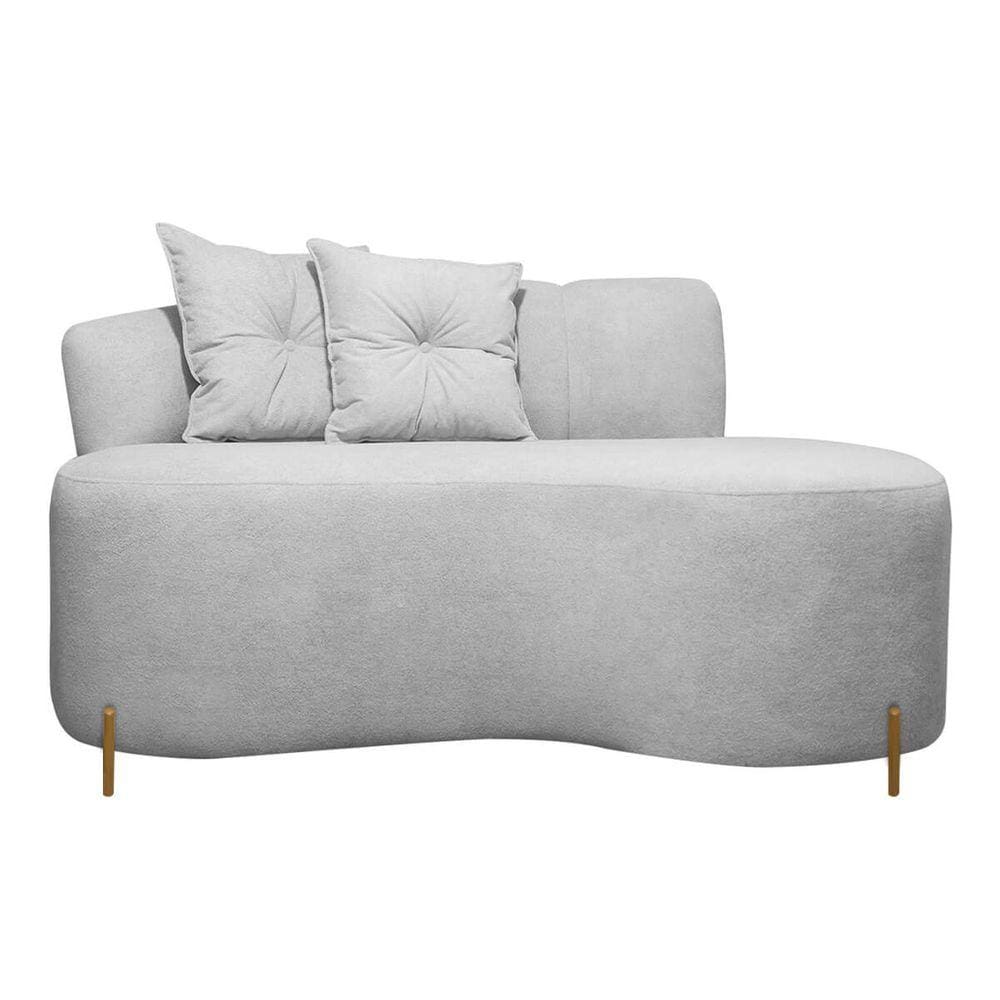 Sofá Namoradeira 2 Lugares Grécia  Conceito Orgânico 180cm Bouclê Cinza SOFA STORE