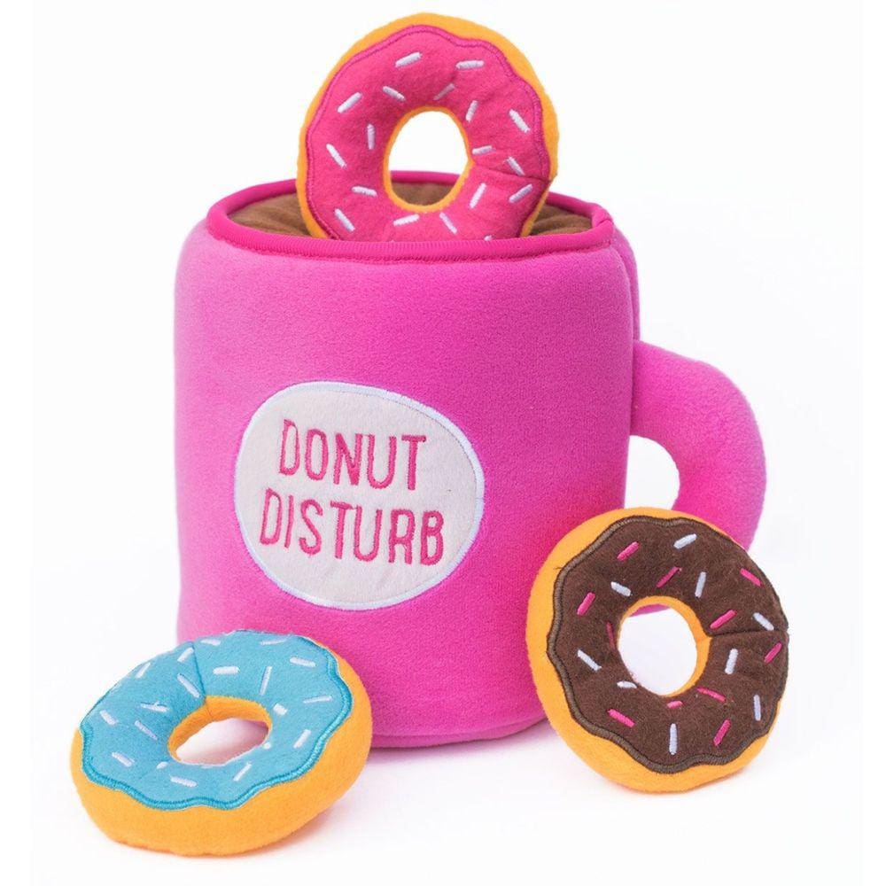 Brinquedo Pelúcia ZippyPaws Burrow Café e Donutz Com Apito Para Cães e Gatos