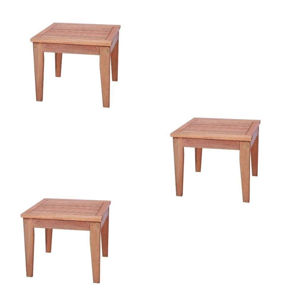 Conjunto 3 Mesas de Centro Roma Madeira Maciça Madeira