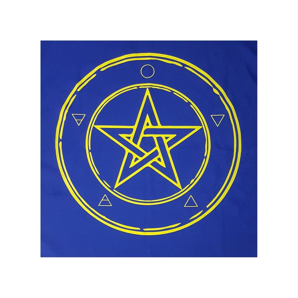 Toalha Pentagrama Wicca Para Leitura de Tarô Azul 70CM