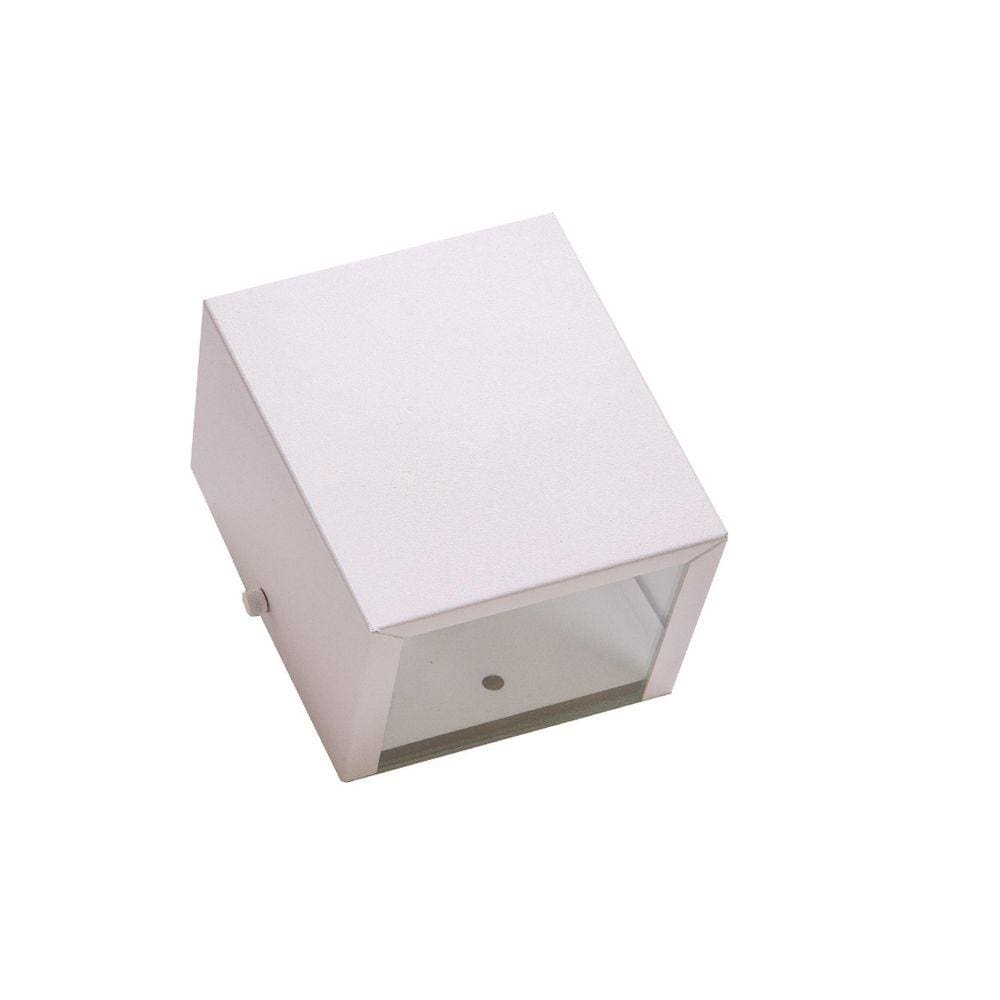 Kit 2 Arandelas Branco 2 Fachos 2 Focos Parede Muro Ar1210