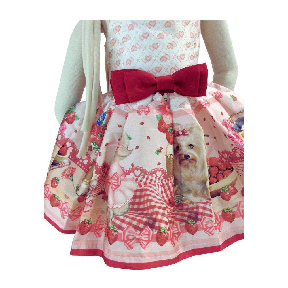 Vestido Festa Infantil Petit Cherie Luxo Vermelho tam 1