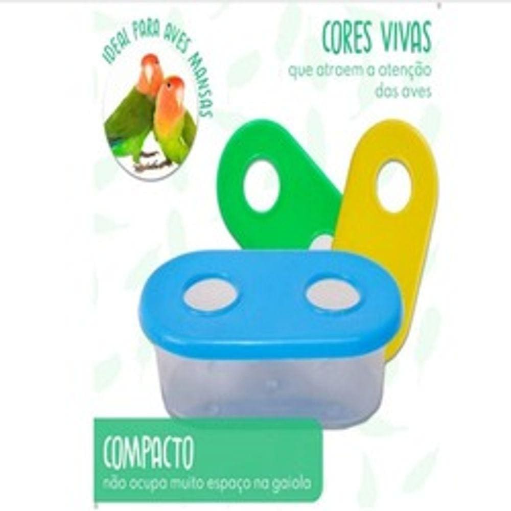 Comedouro 2 Furos Sem Gancho Para Pássaros- Jel Plast