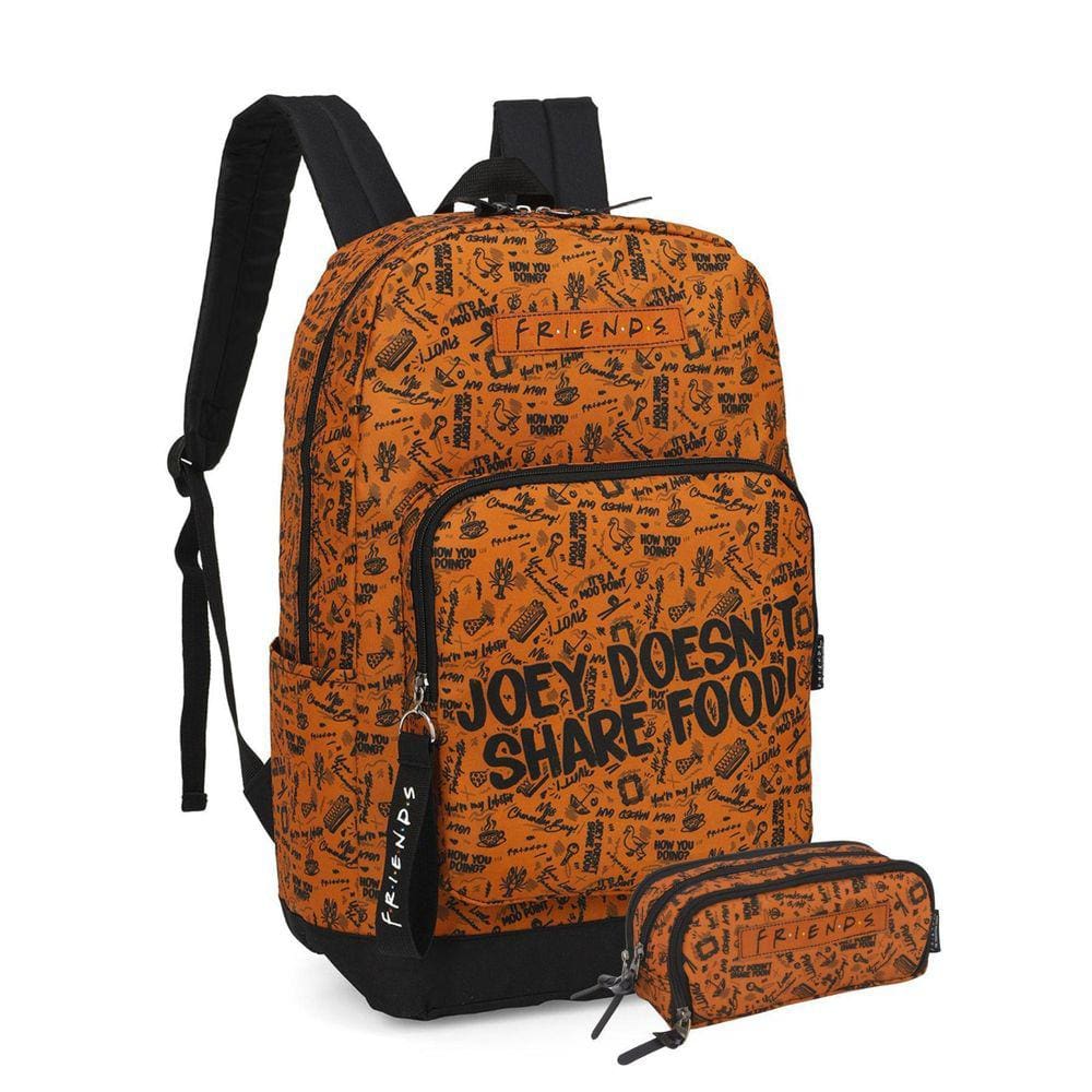 Kit Escolar Friends Mochila Costas + Estojo Triplo On