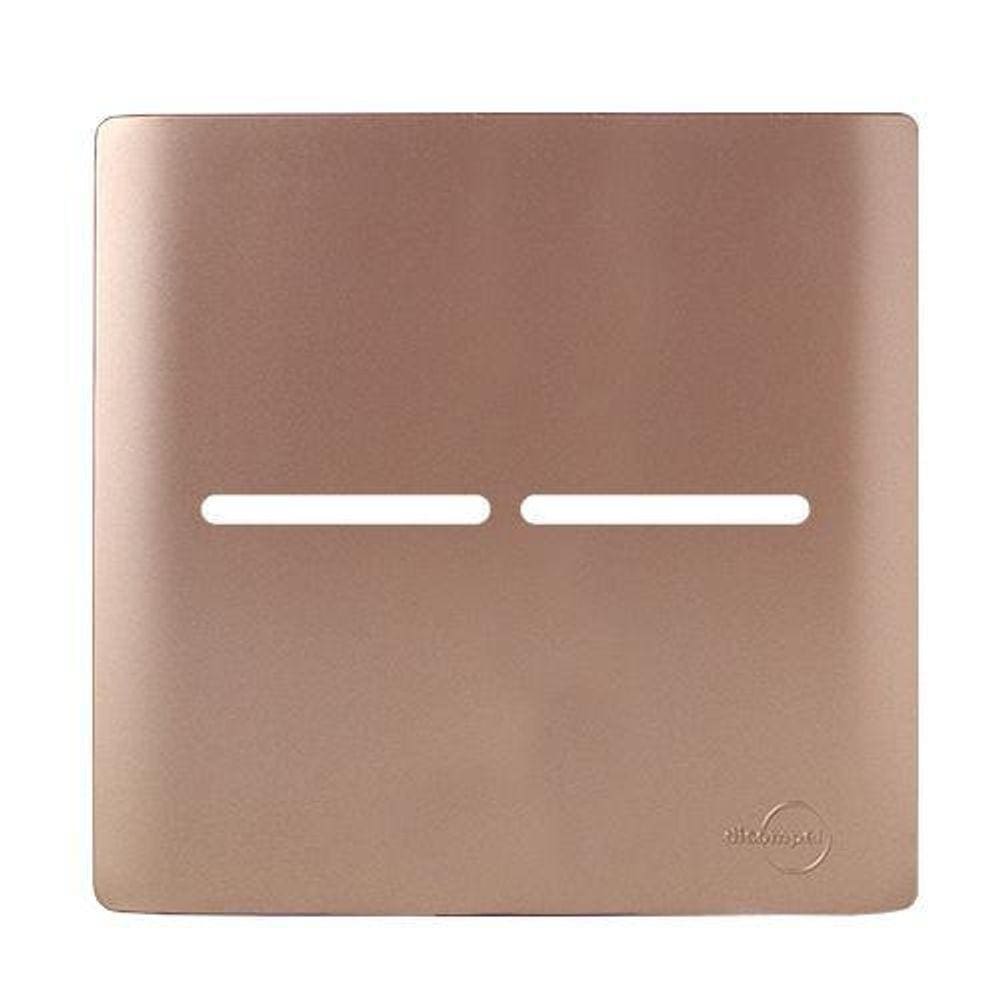 Placa Para 2 Teclas Hori. Com Suporte 4X4 - Novara Ouro Rose