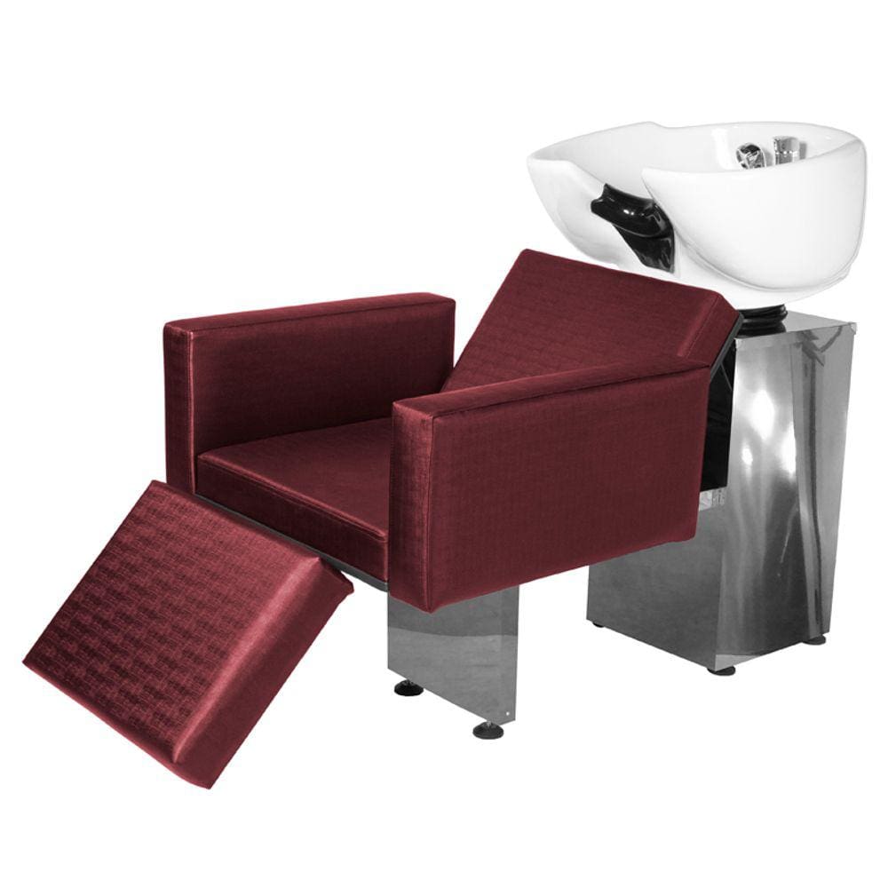 Lavatório Salão de Beleza Evidence Lisa Ap Base Inox Bordô