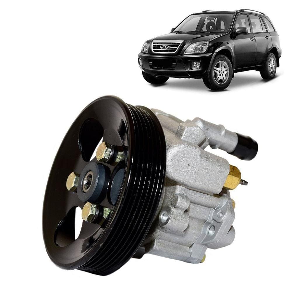 Bomba Hidraulica Nova Chery Tiggo/Tigo 2.0 16V 2010 A 2014 - Com Polia 6 Pk - Com Sensor Le -Cano Reto Para Tras
