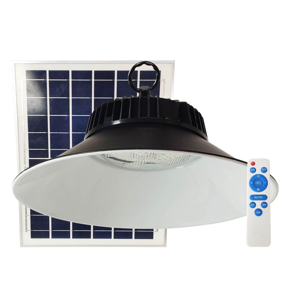 Luminaria Solar Industrial Galpão Regulavel Loja Empresa Comercio Quintal Sala de Estar Pendente com Controle Remoto Placa Solar High Bay