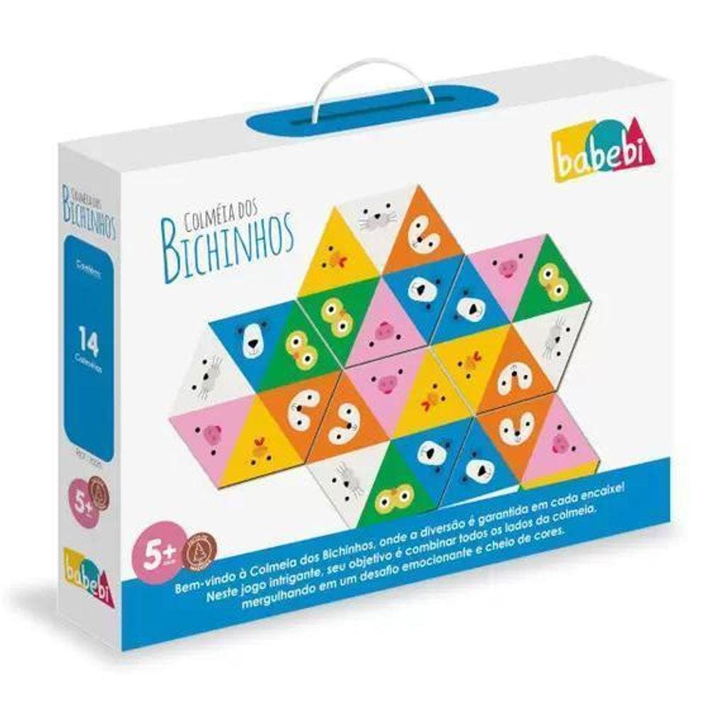 Jogo Educativo Colmeia Dos Bichinhos 24 Peças Babebi +5Anos
