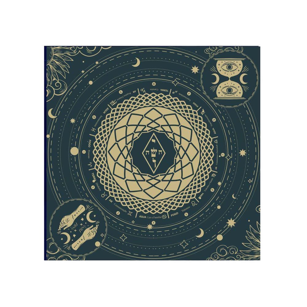 Toalha Para Leitura de Tarô Elemental Magia dos Astros Verde
