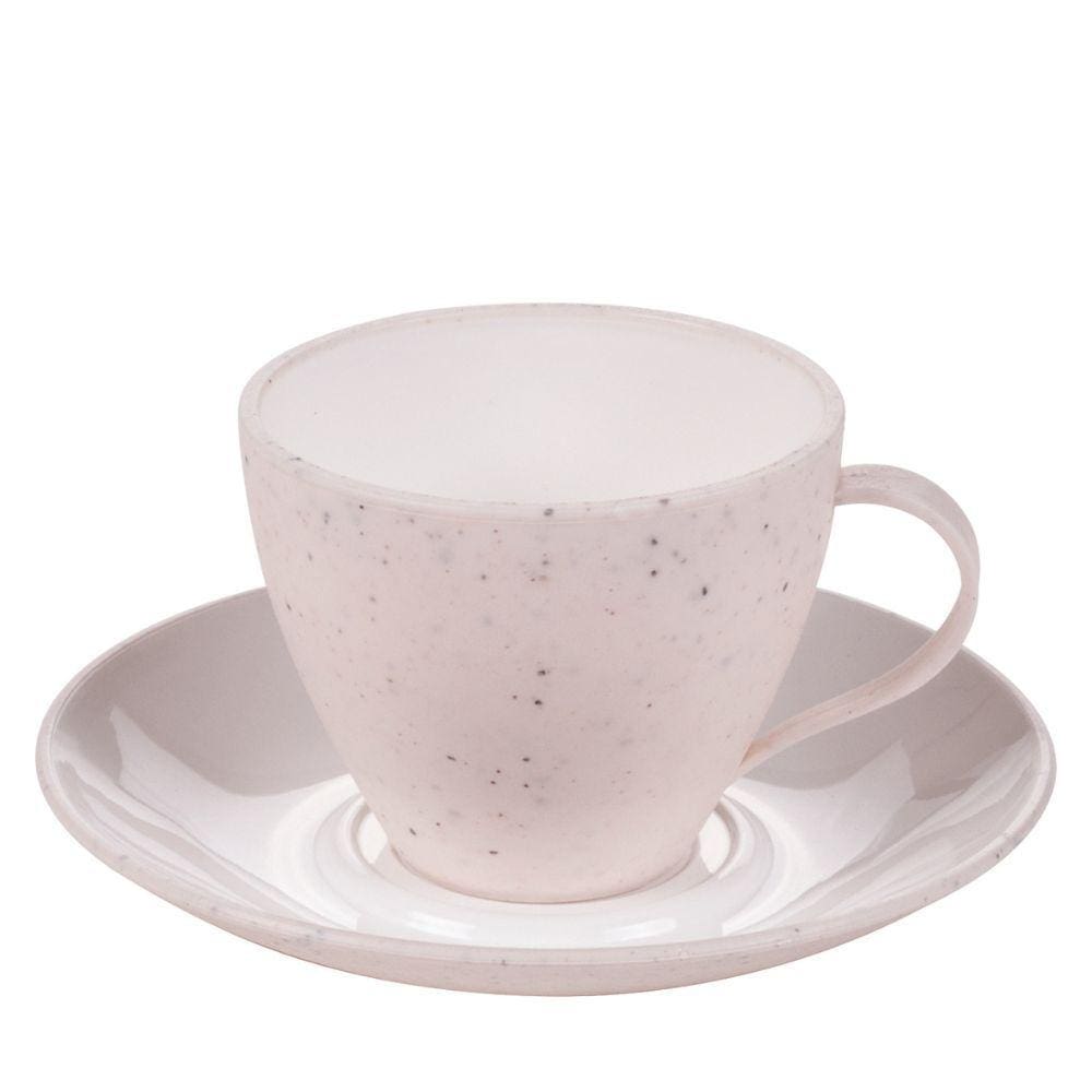 Xícara de café com pires 110ml Gourmet marmorizado Plasutil ref.369