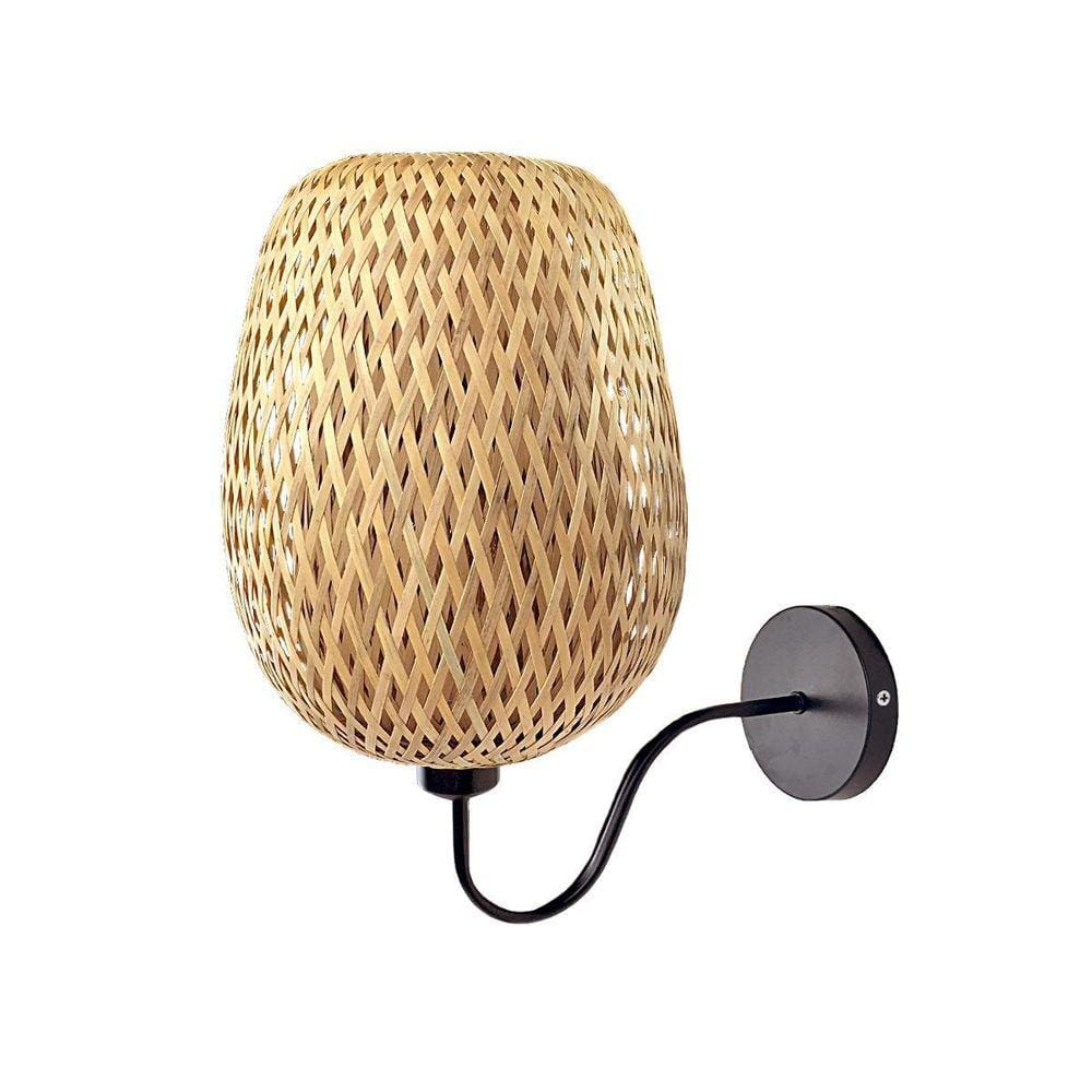 Arandela Bambu Fibra Natural Artesanal Boho Cabeceira Nat58