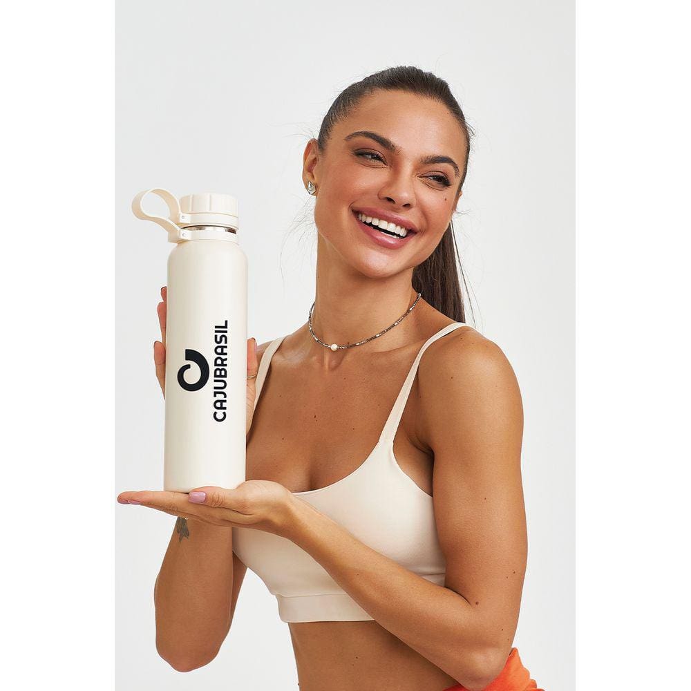 Garrafa Termica com Infusor de Bebidas Cajubrasil Off White
