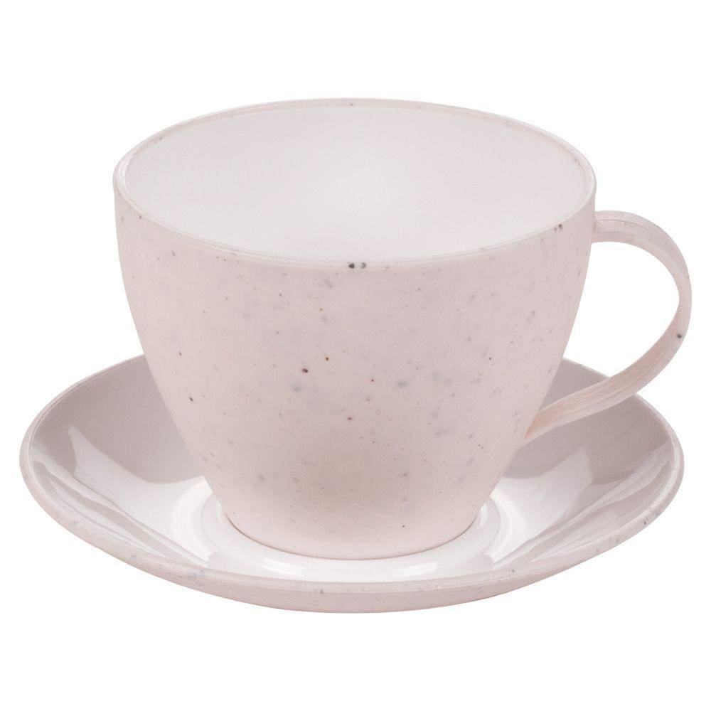 Xícara de chá com pires 200ml Gourmet marmorizado Plasutil ref.370