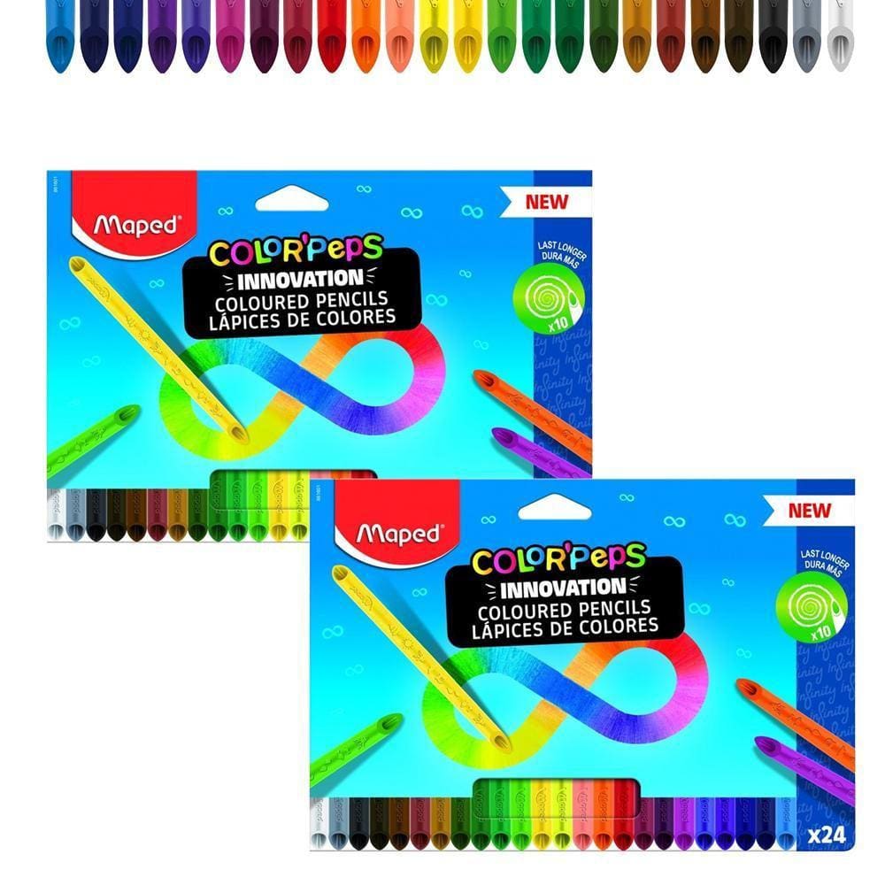 Kit 2 Lápis De Cor Infinito Maped Com 24 Cores Color Peps