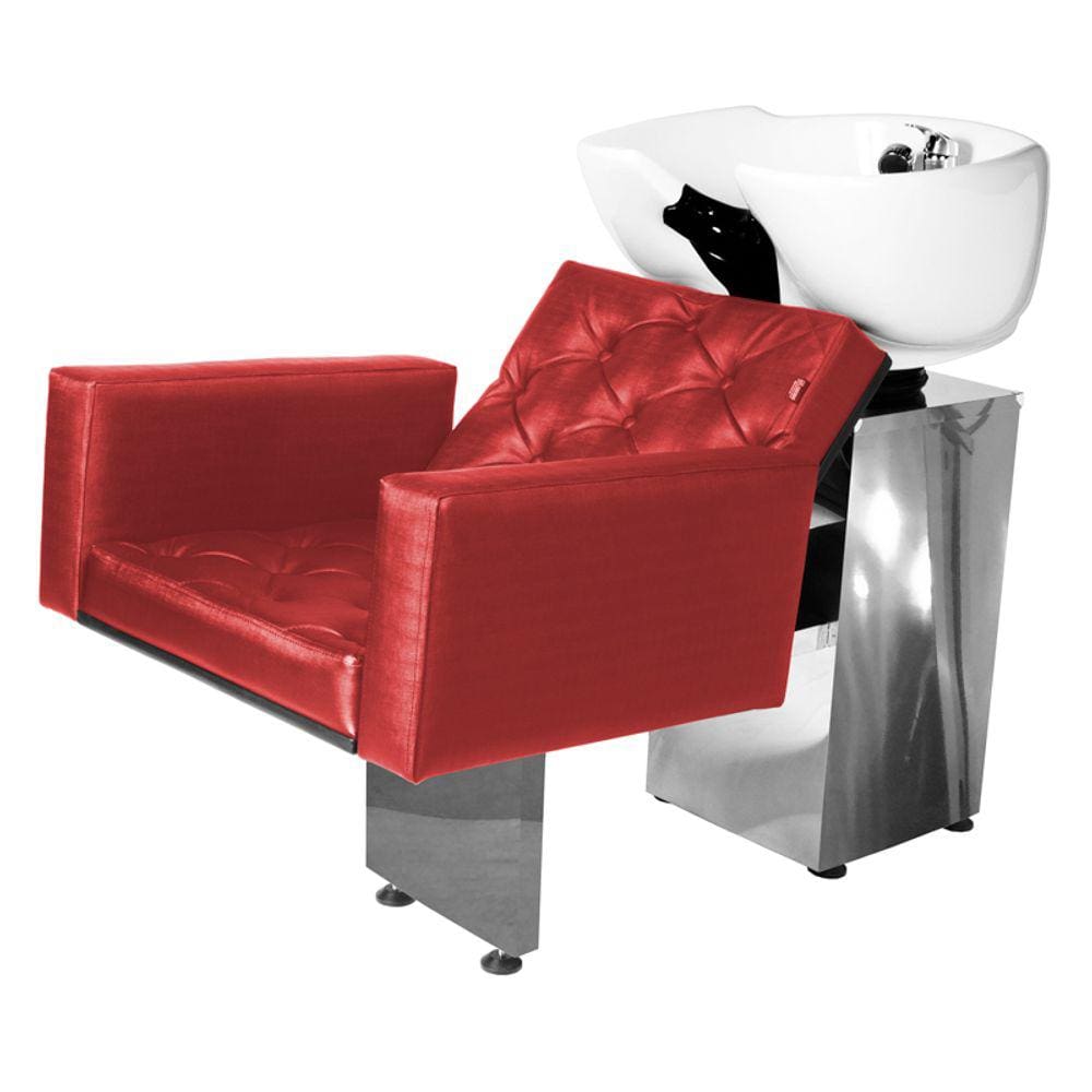 Lavatório Salão de Beleza Evidence Luxo Base Inox Vermelho