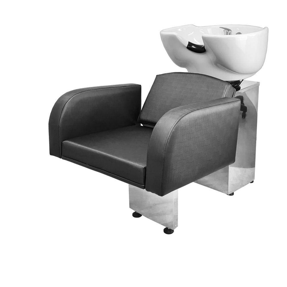 Lavatório Salão de Beleza Destak Base Inox Preto