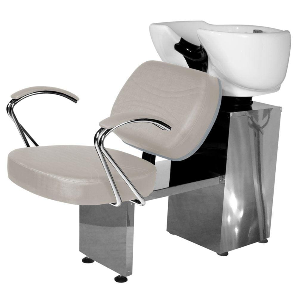 Lavatório Salão de Beleza Topázio Base Inox BrancoF
