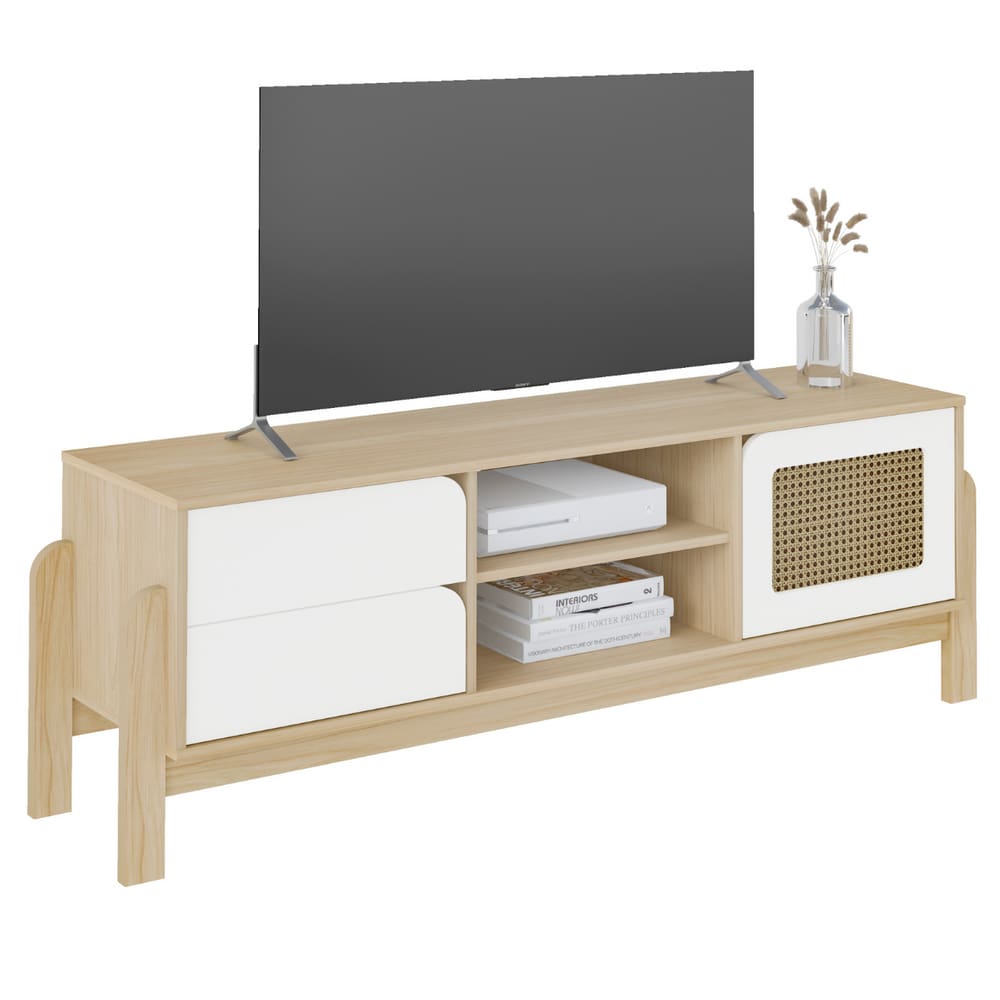 Rack para TVs 65` com 2 Gavetas Itambé Naturale Branco