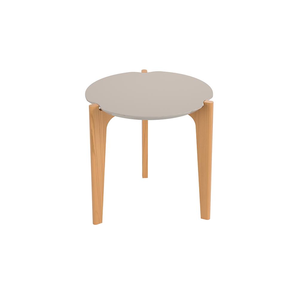 Mesa Lateral Arredondada Guatemala Off White Freijó