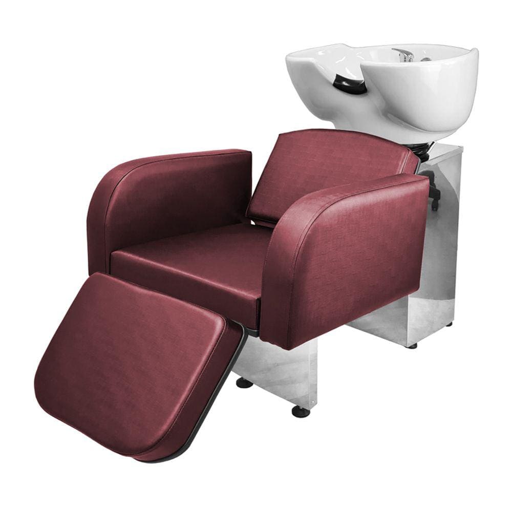 Lavatório Salão de Beleza Destak Ap Base Inox Bordô