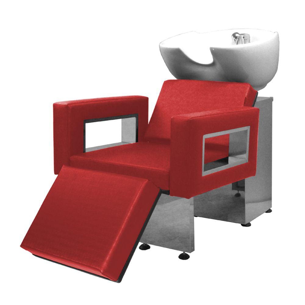 Lavatório Salão de Beleza Moderna Ap Base Inox Vermelho