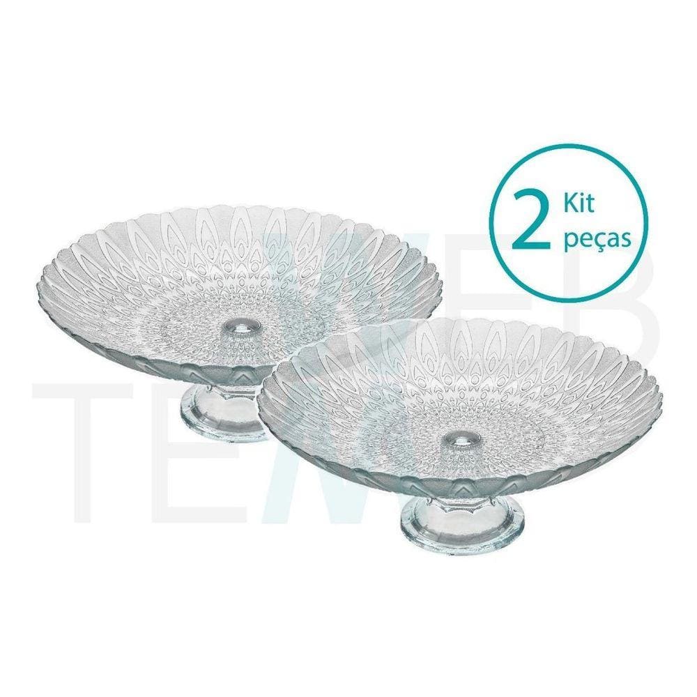 Centro de Mesa Vidro Pé Pluma Vitazza - 2 Unidades