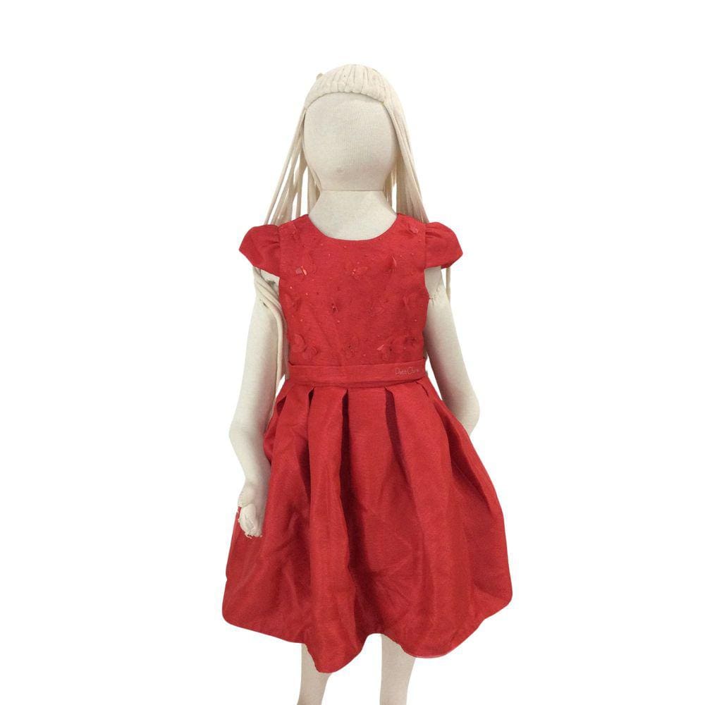 Vestido Festa Infantil Petit Cherie Vermelho Luxo tam 6