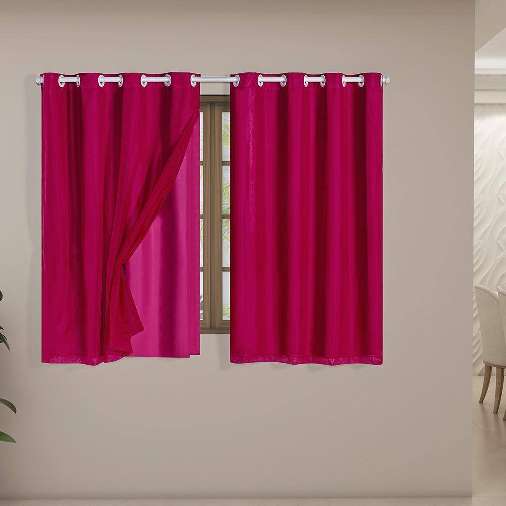 Cortina Blackout Voil 2,80X1,60 Corta Luz Sala Quarto Pink