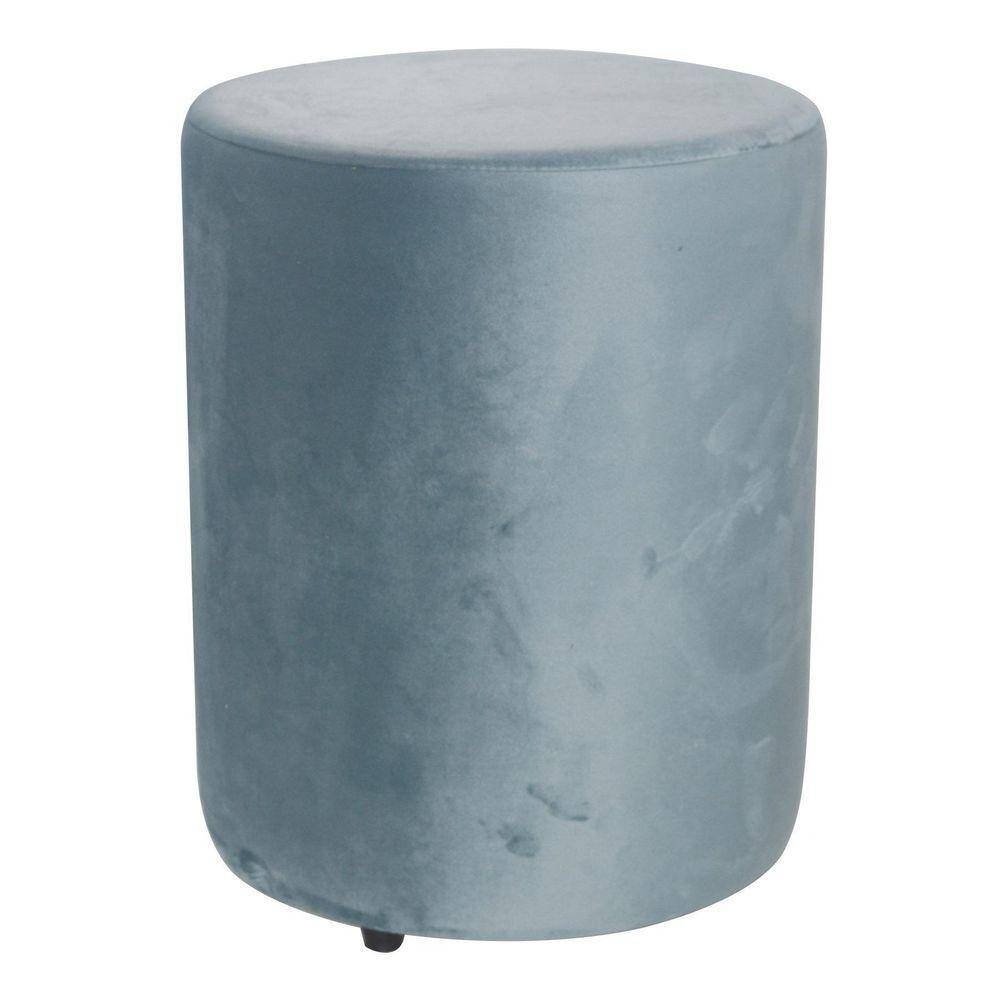 Pufe Banco Decorativo Redondo 3 Pés Azul Turquesa