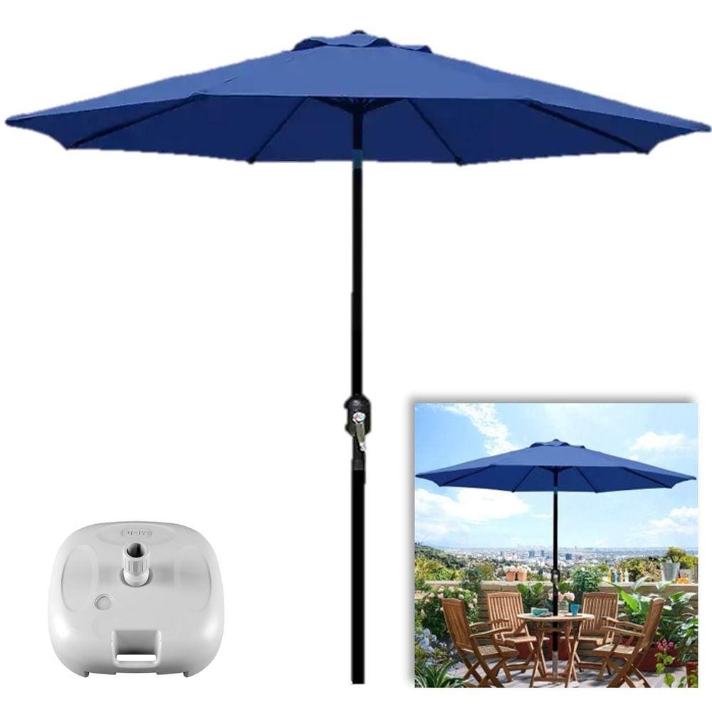 Ombrelone 3 metros Com Base Branca Articulado De Manivela Maresias Para Piscina - AMZ