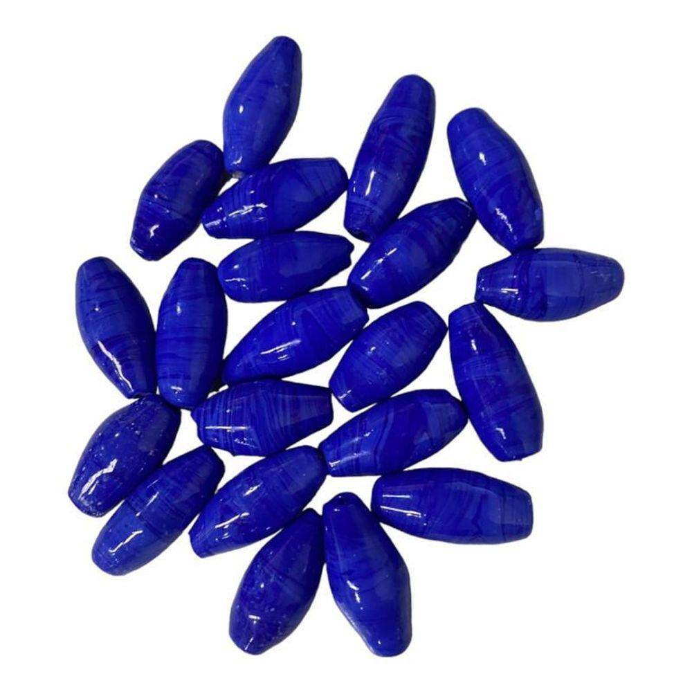 Kit 7 Firmas Azeitona 35X15Mm Azul Escuro Murano Guias