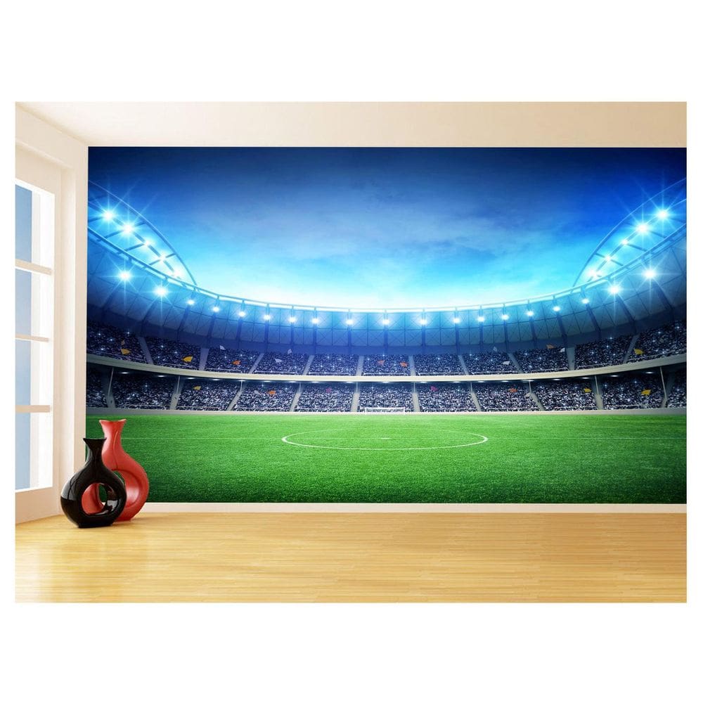 Papel De Parede 3D Esporte Estádio Gramado Campo 3,5M Spt64