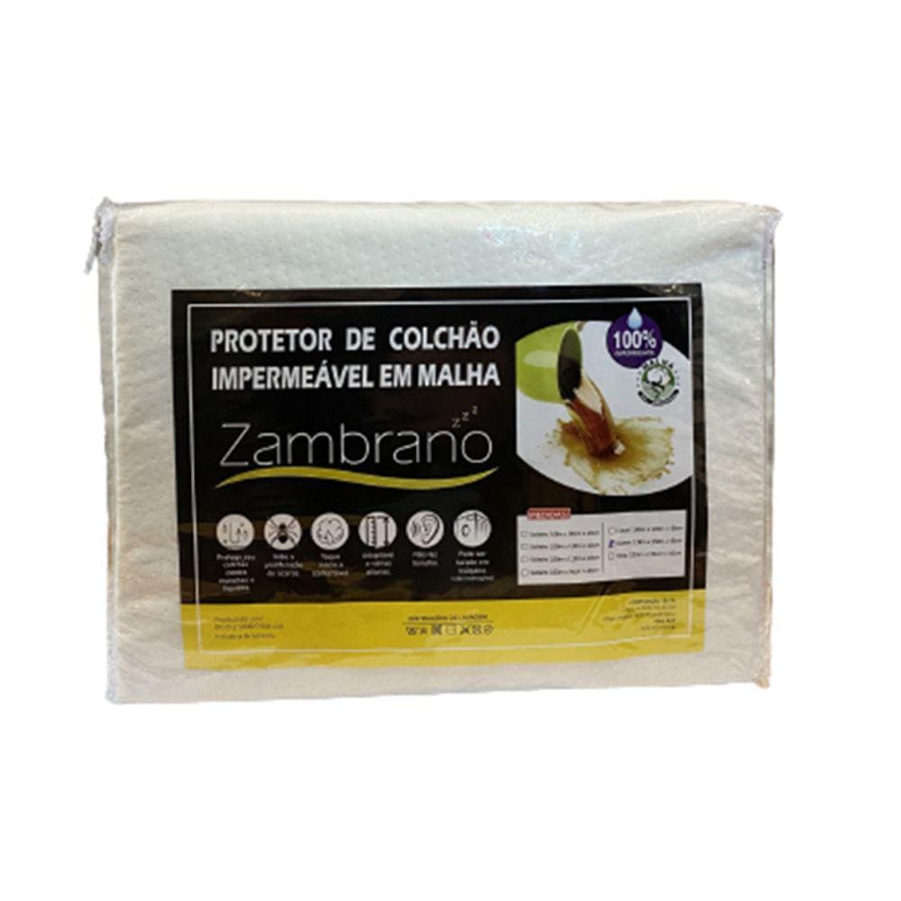 Protetor de Colchão Solteiro Zambrano Impermeável em Malha - 088x188