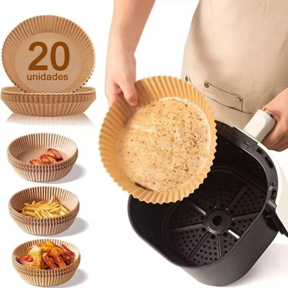 Forro De Papel Air Fryer Descartável Forma Antiaderente 20Un