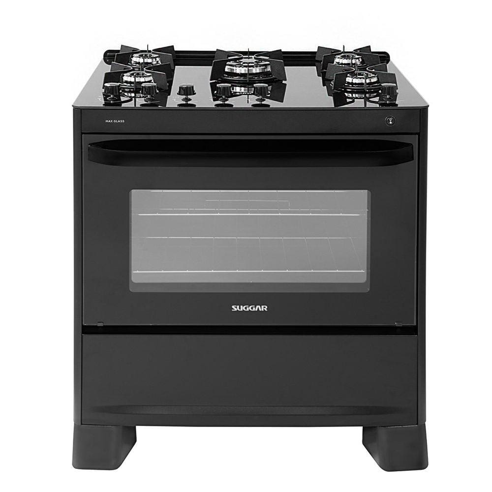 Fogão Max Glass 5 Queimadores Preto Bivolt FGVMG510PT Suggar
