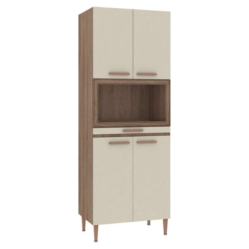 Armário Paneleiro 70cm para Forno com Moldura 4 Portas Style Pf800 Manchester/Champagne