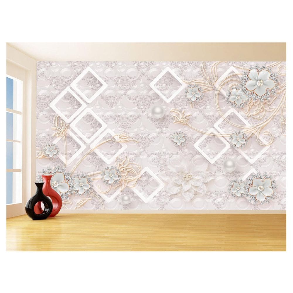 Papel De Parede 3D Floral Textura Sala Flores 3,5M Xfl302