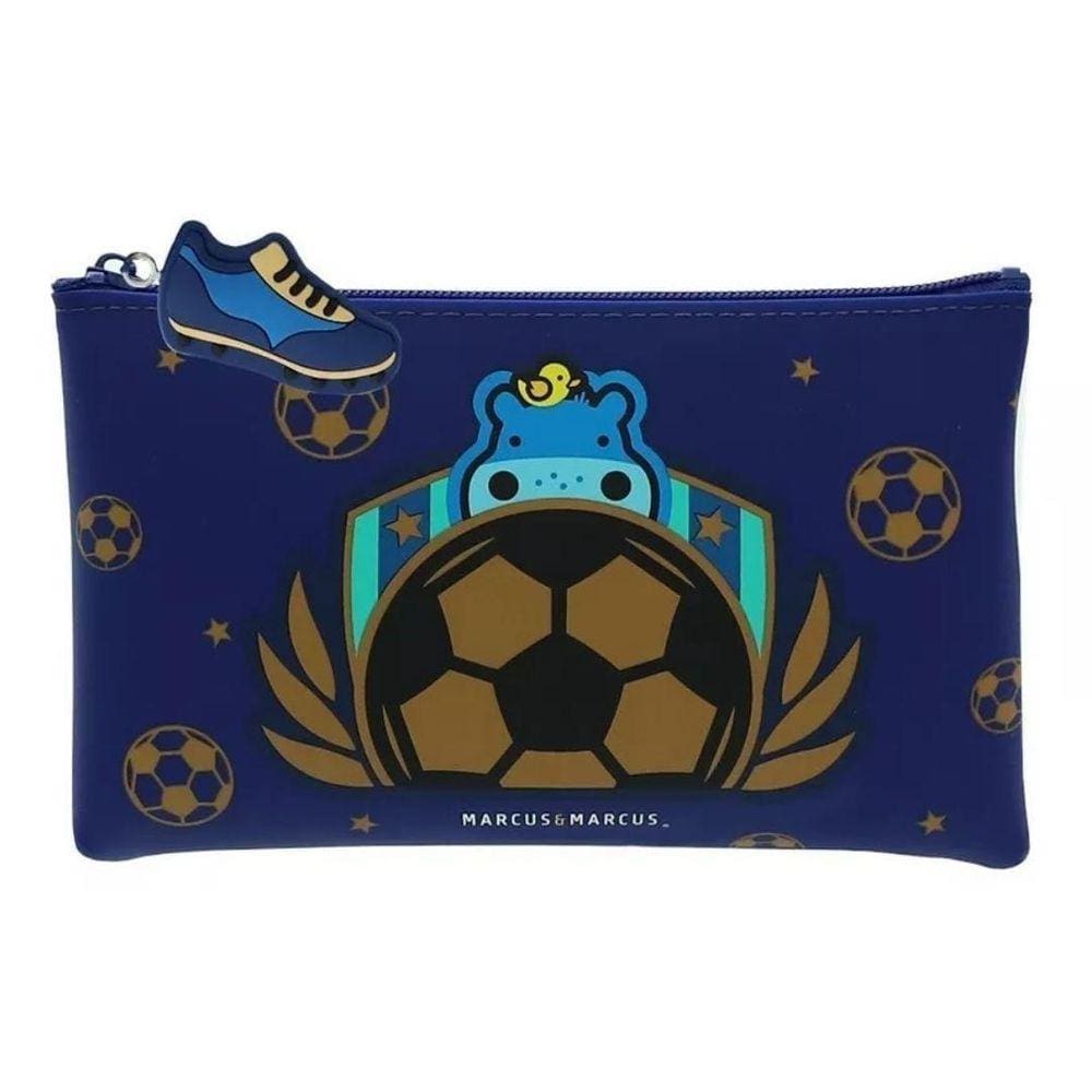 Estojo Multiúso Em Silicone Futebol Azul Marcus & Marcus