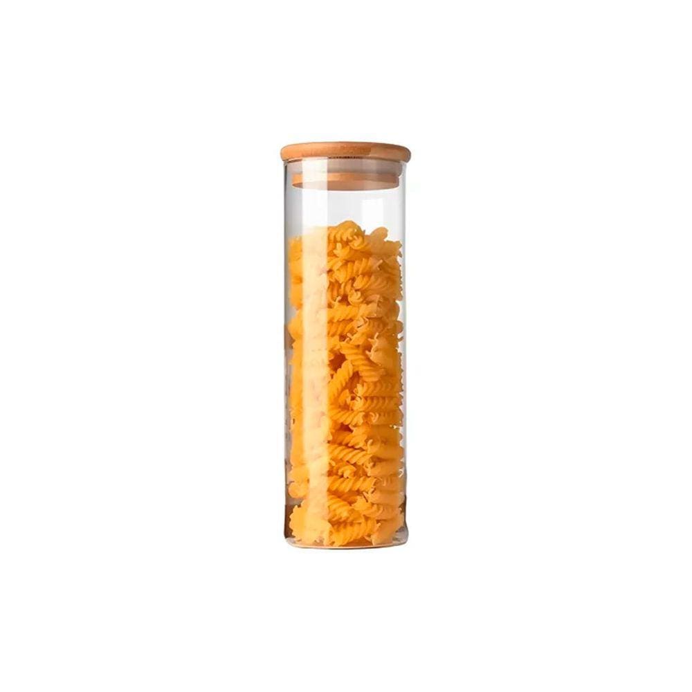Pote Hermético Para Alimentos Condimentos Temperos Pequeno 2L Tampa de Bambu