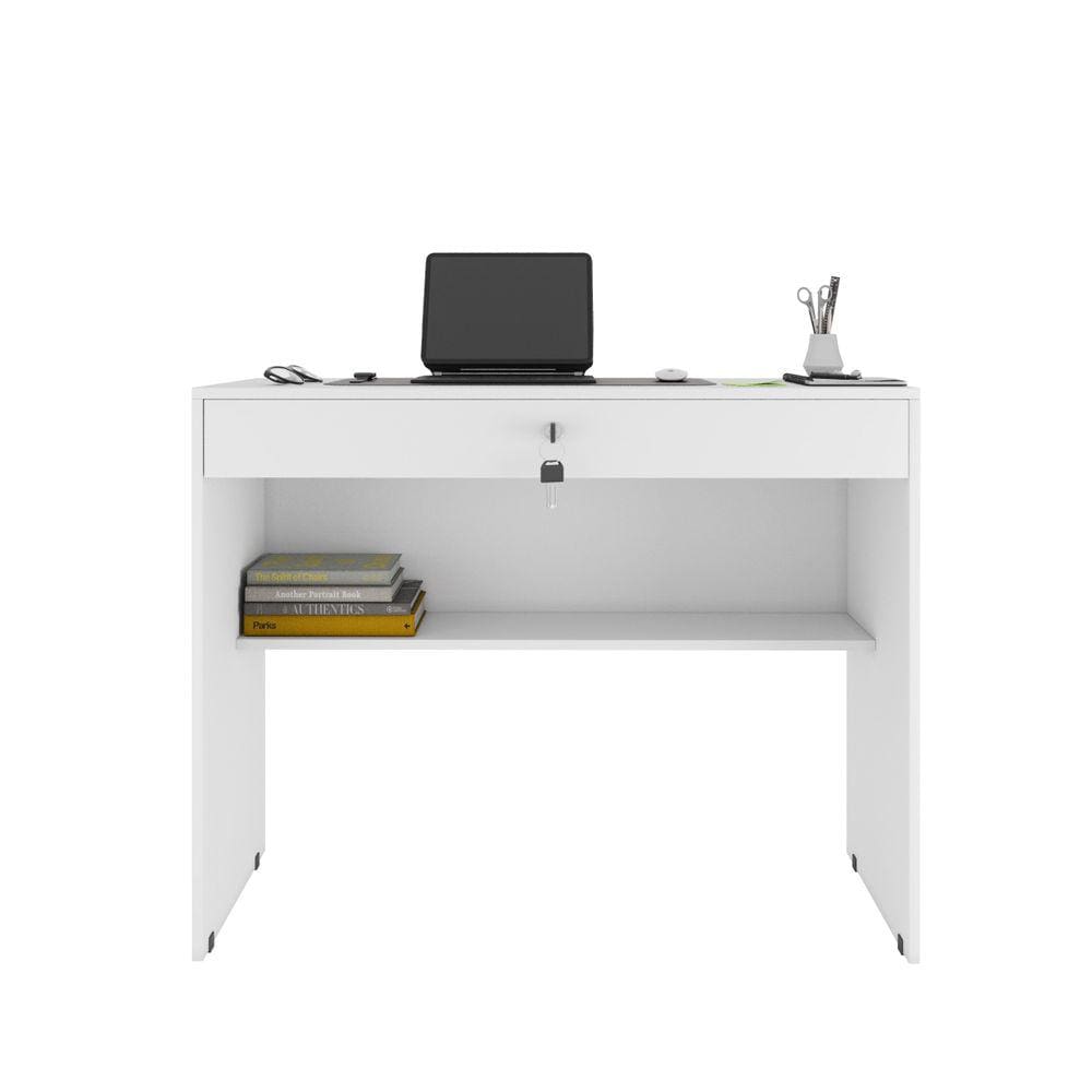 Mesa Escrivaninha 72CM Com 1 Gaveta Chave E 1 Prateleira Prisma - JM3