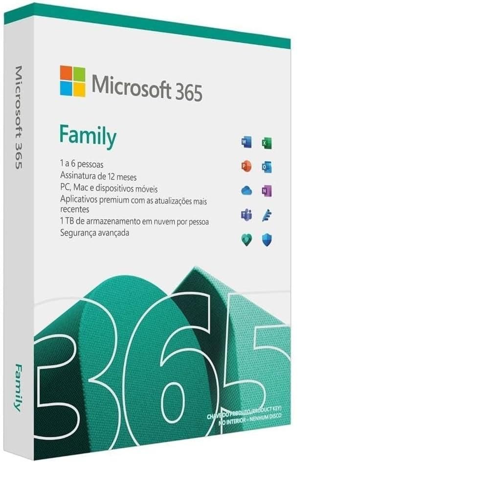 Microsoft office 365 Family Licença 12 meses Físico