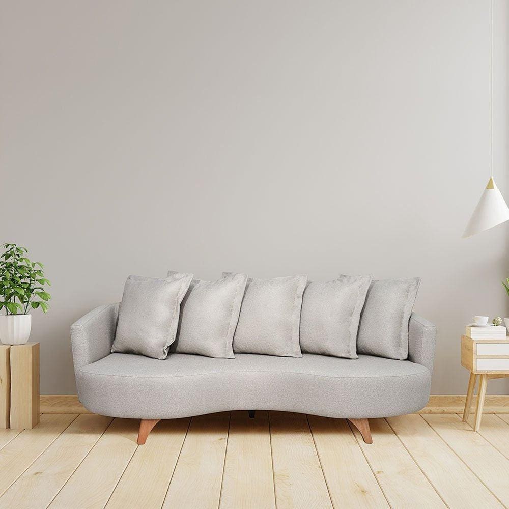 Sofá 2 Lugares 240cm Capri Bege / Pé Imbuia