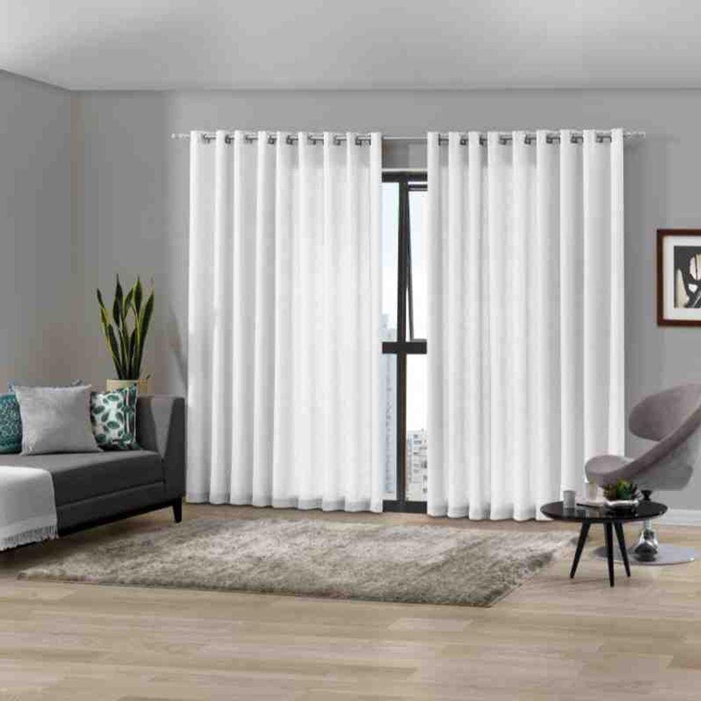 Cortina Duplex 6,60 x 2,80 Mônaco Branco Bella Janela