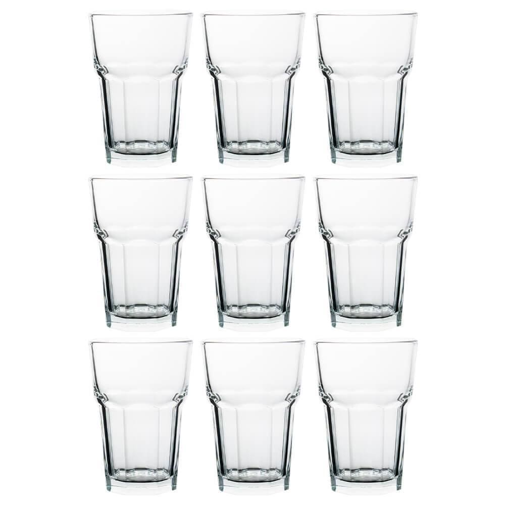 Jogo Copos Vidro Transparente Chicago 9 Peças 350Ml Lehaví