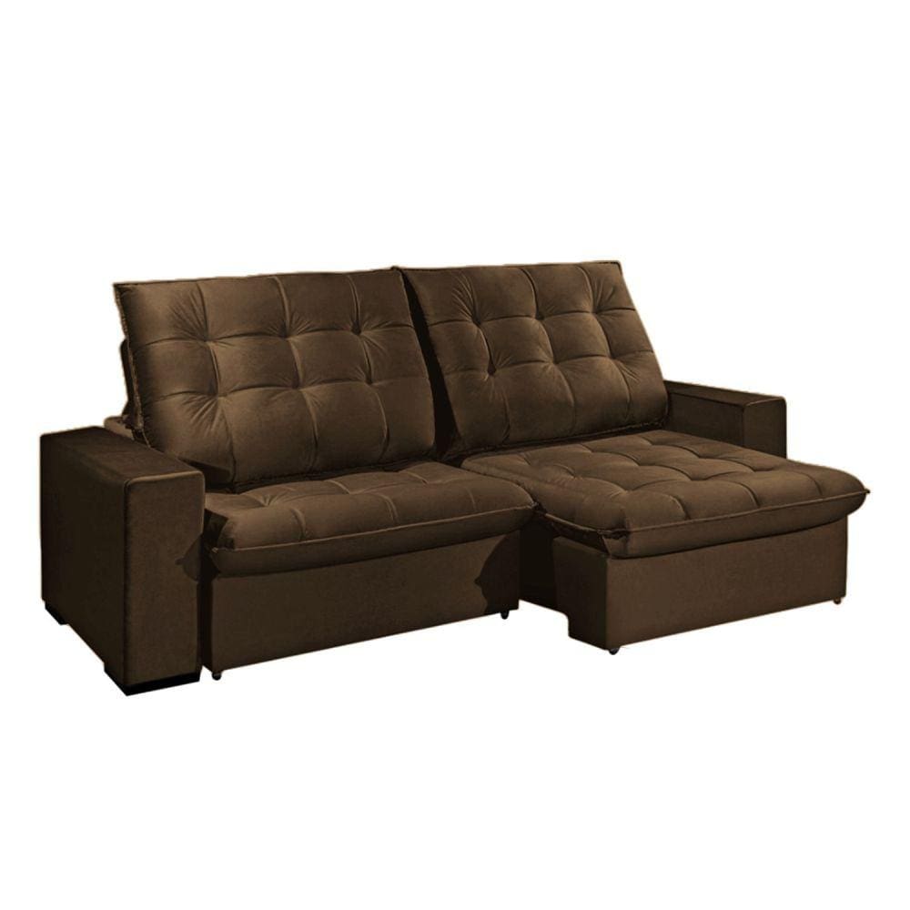 Sofá 3 Lugares Brasil 180 Cm Konfort King Marrom