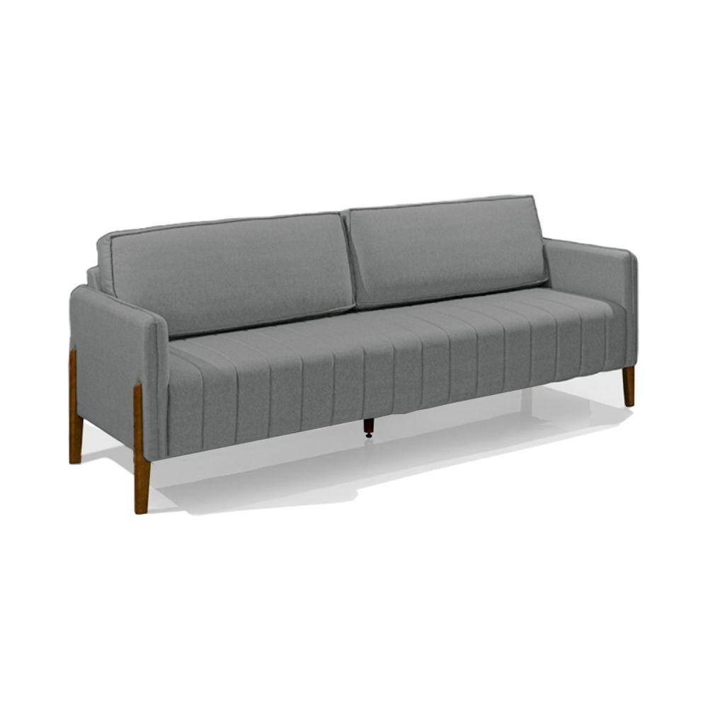Sofá 3 Lugares Painita 184 Cm Konfort King Cinza