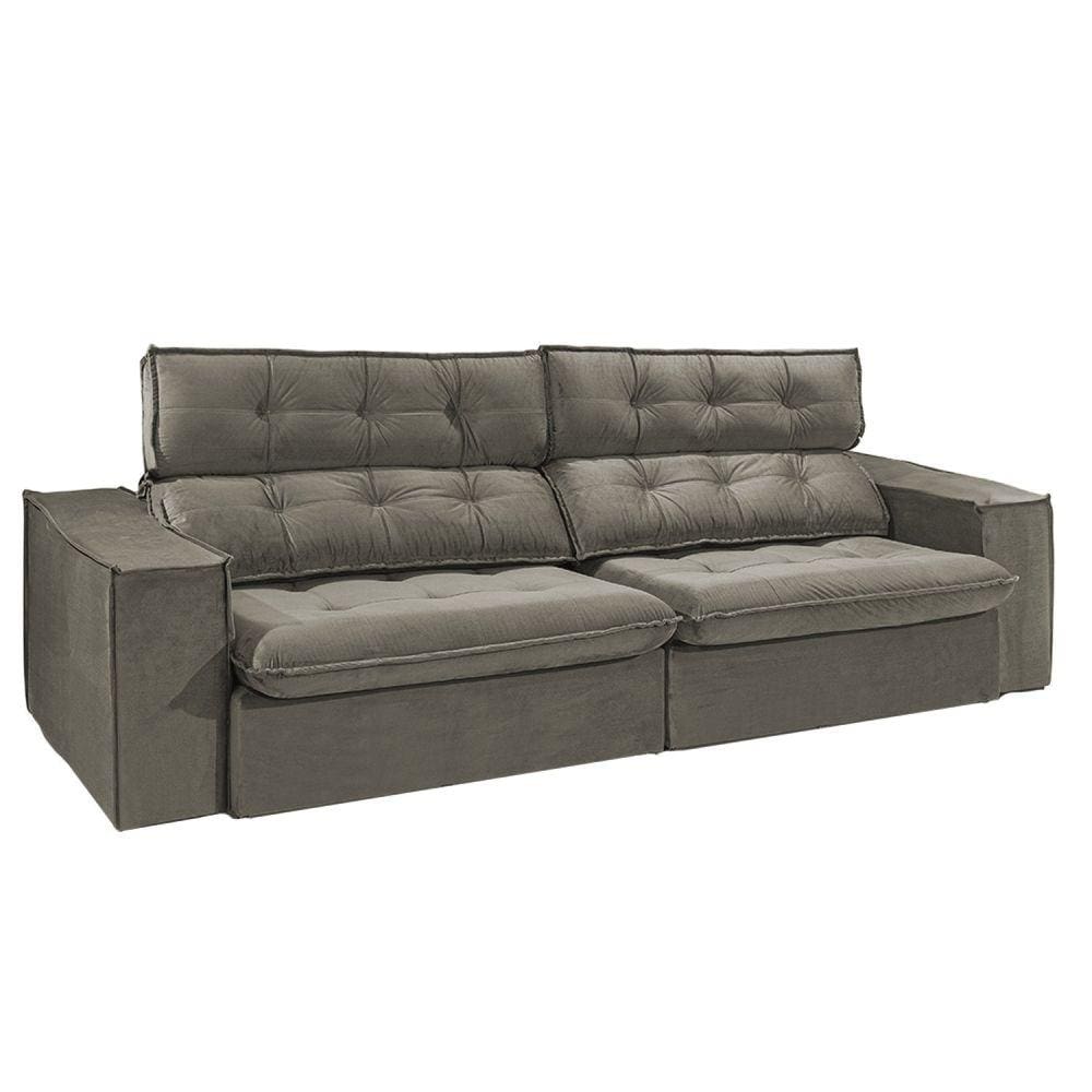 Sofá 4 Lugares Safira 252 Cm Konfort King Capuccino