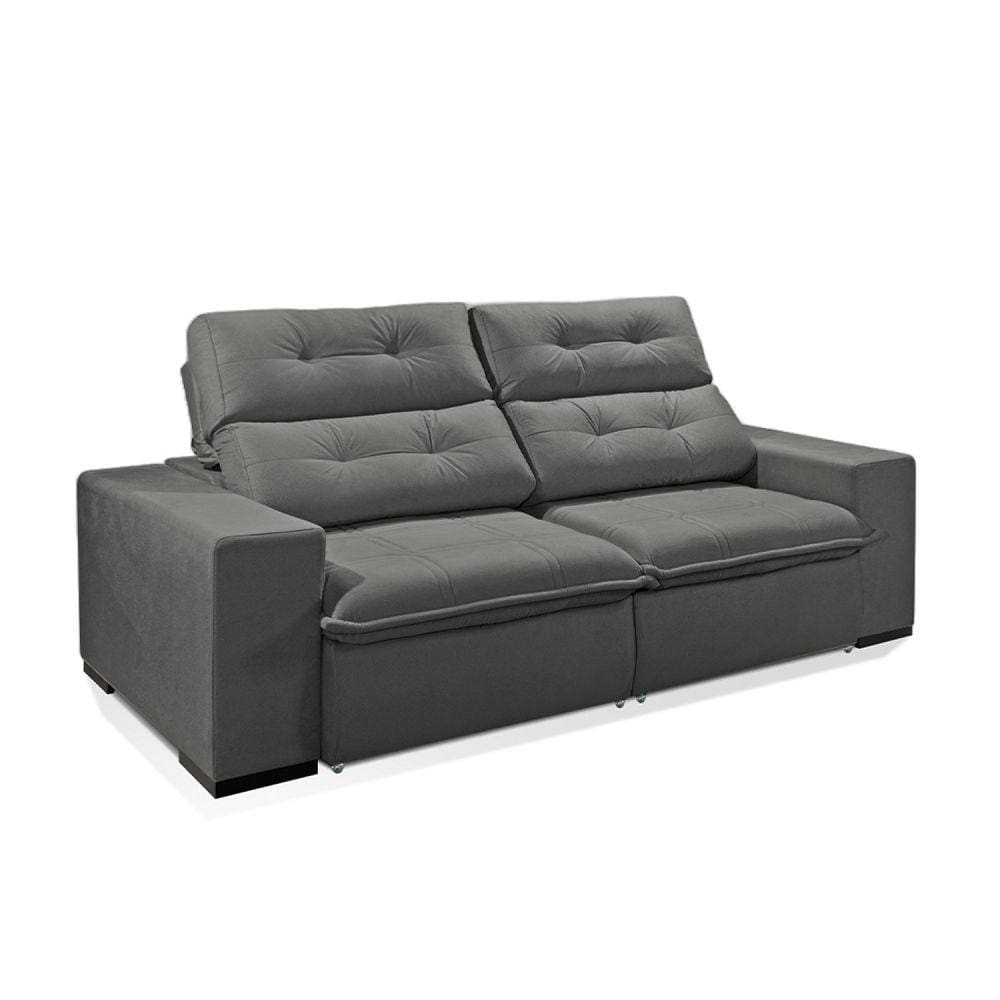 Sofá 3 Lugares Turmalina 180 Cm Konfort King Cinza