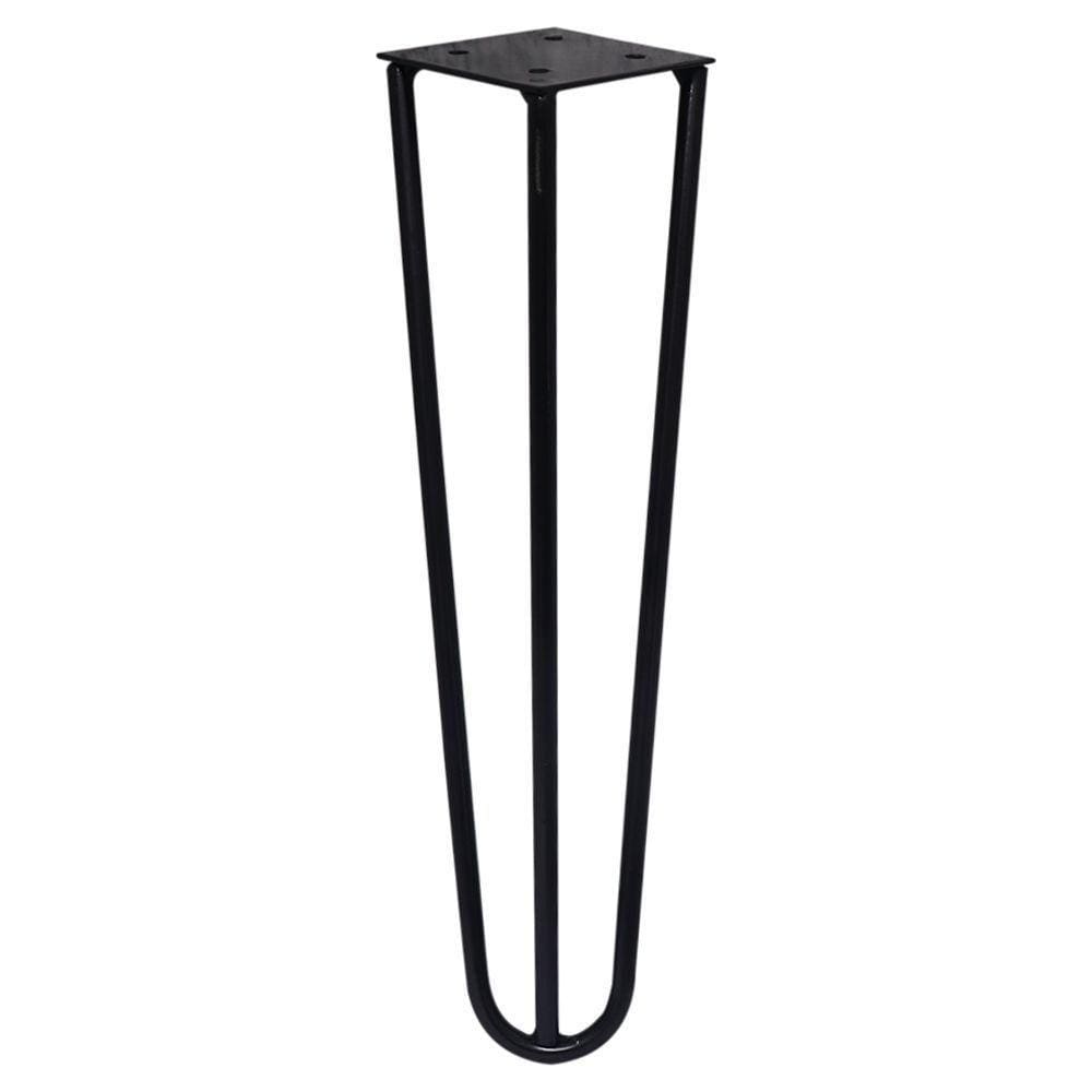 Pé De Metal 25 Cm Harpin Legs Mesas De Centro Puffs Preto